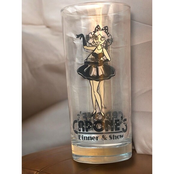 Capone’s Dinner And Show 2 Collectible Drinking Glasses Orlando Mobster Retro - Picture 2 of 6